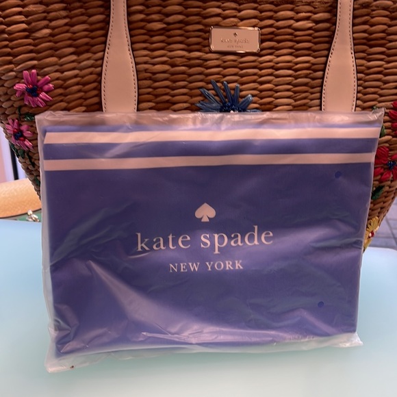 Kate Spade Purple-Blue Canvas Tote XL Reusable Shopping Beach Bag - Picture 12 of 16